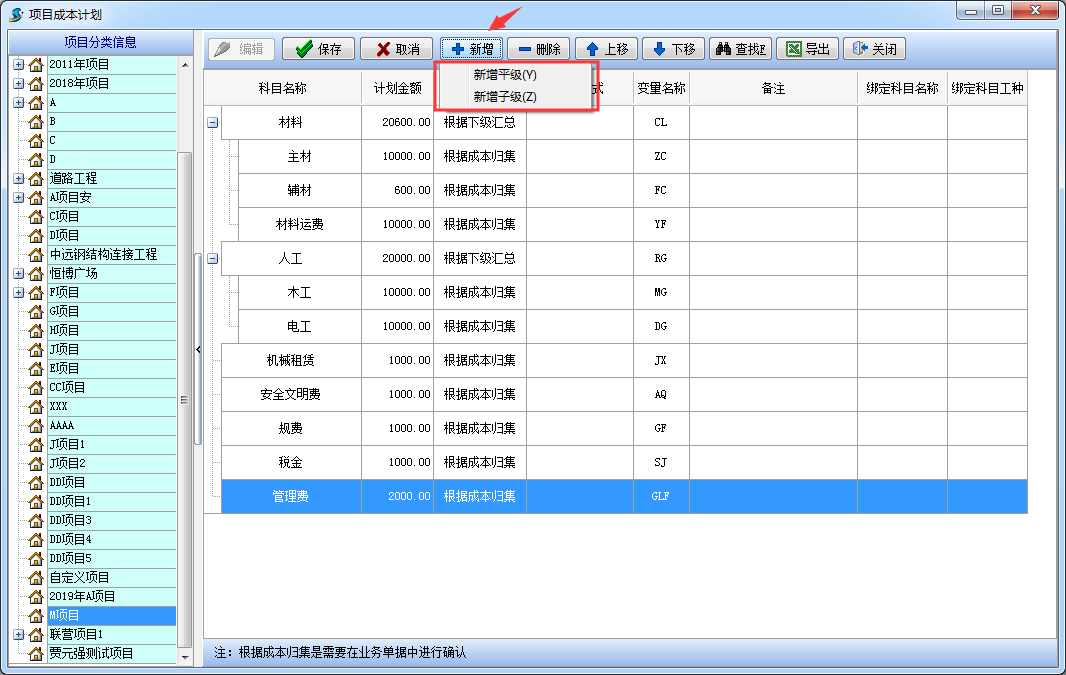 項(xiàng)目成本計(jì)劃